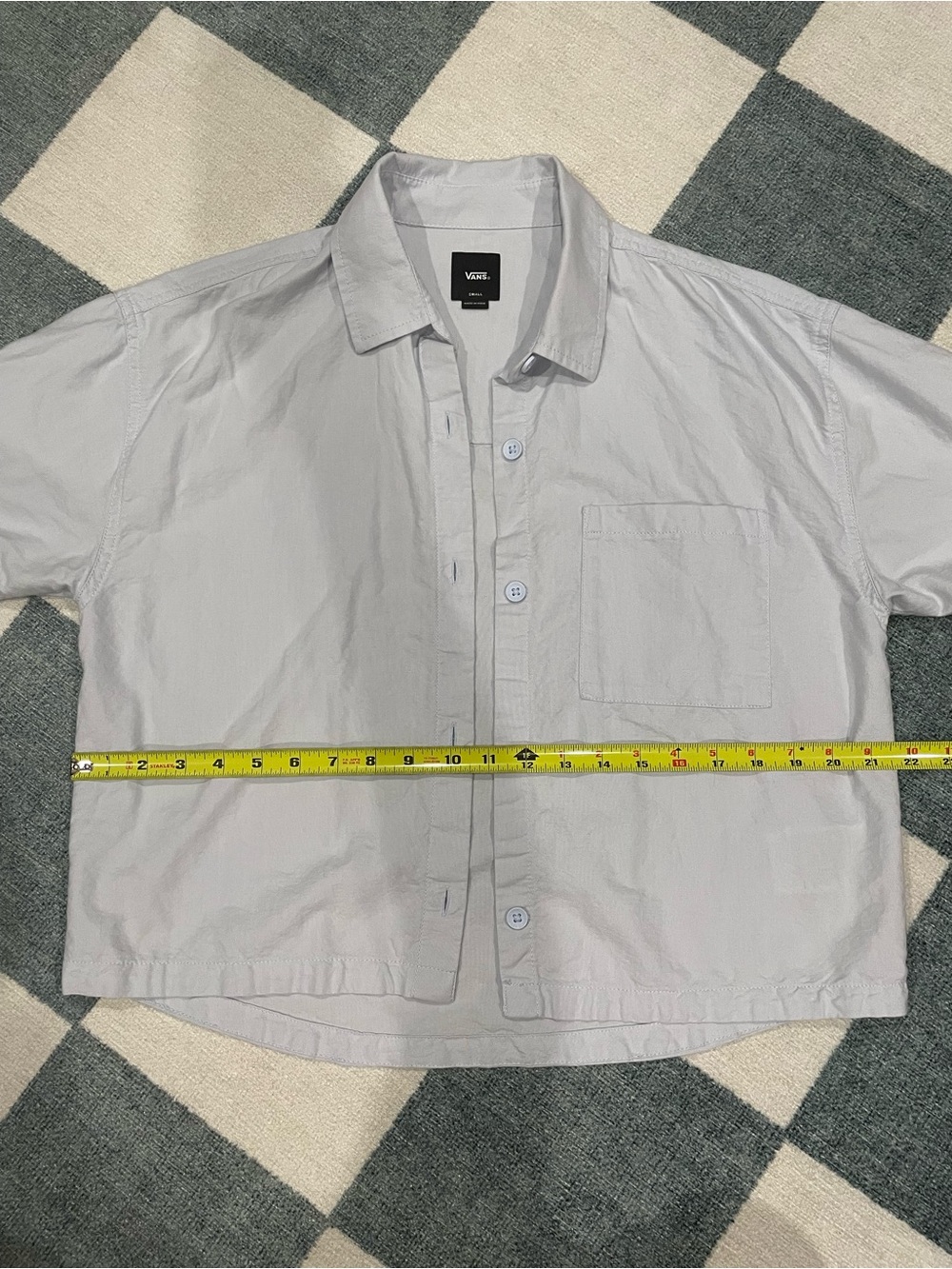 Vans Light Blue Cropped Cotton Button Down - Picture 4 of 7